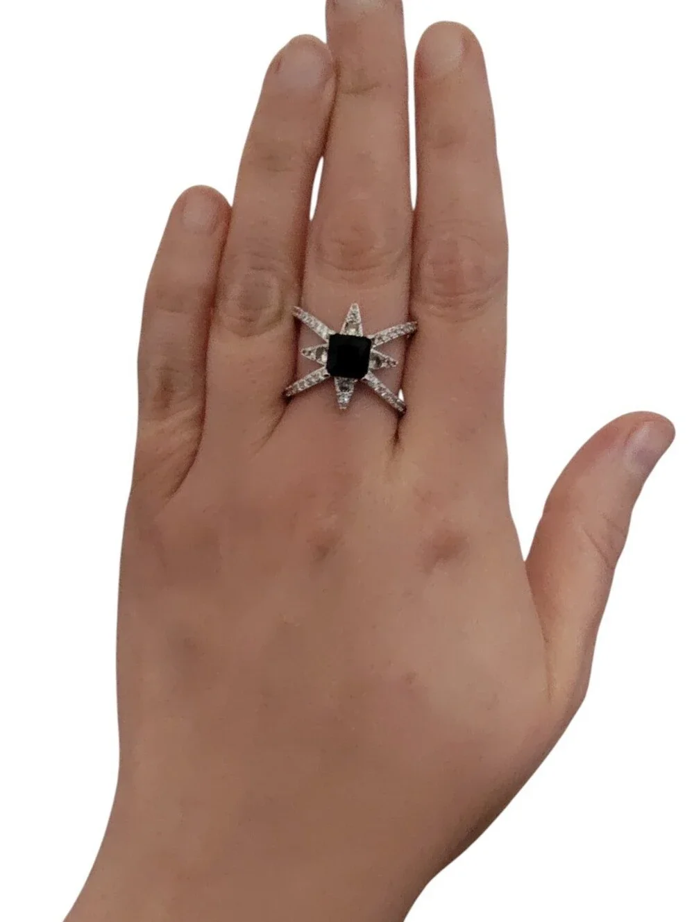 Bomb Party Glamorous Stylista Black Onyx CZ Ring Size 8 – MSRP $138
